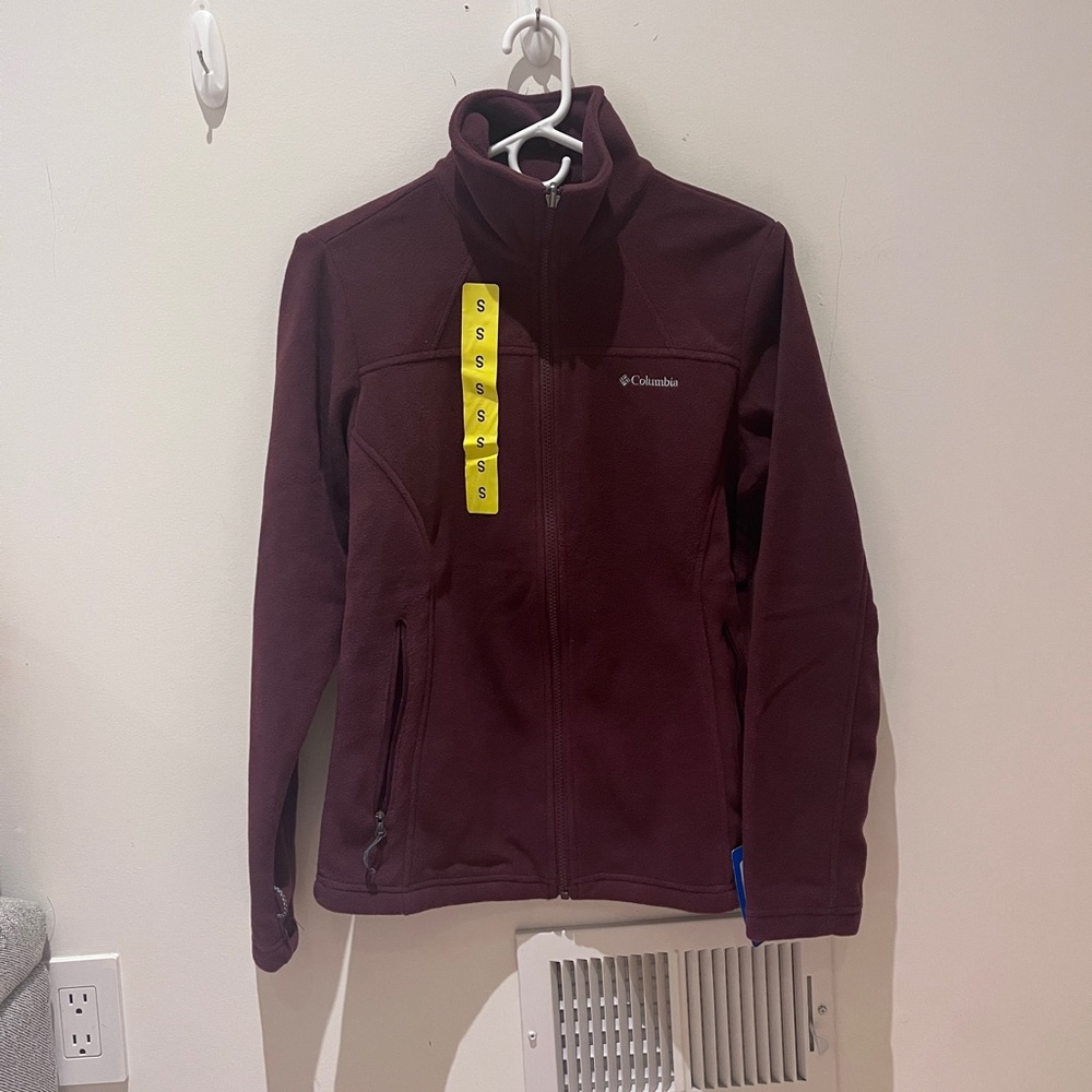 Columbia Full Zip Fleece Jacket Women’s Maroon Size S
